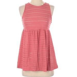 Urban Outfitters Pins and Needles Eyelet Babydoll Top Size Small Coral Pink S